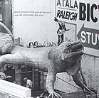 Rattlesnake rides the giant iguana atop New York City's Lone Star Cafe!